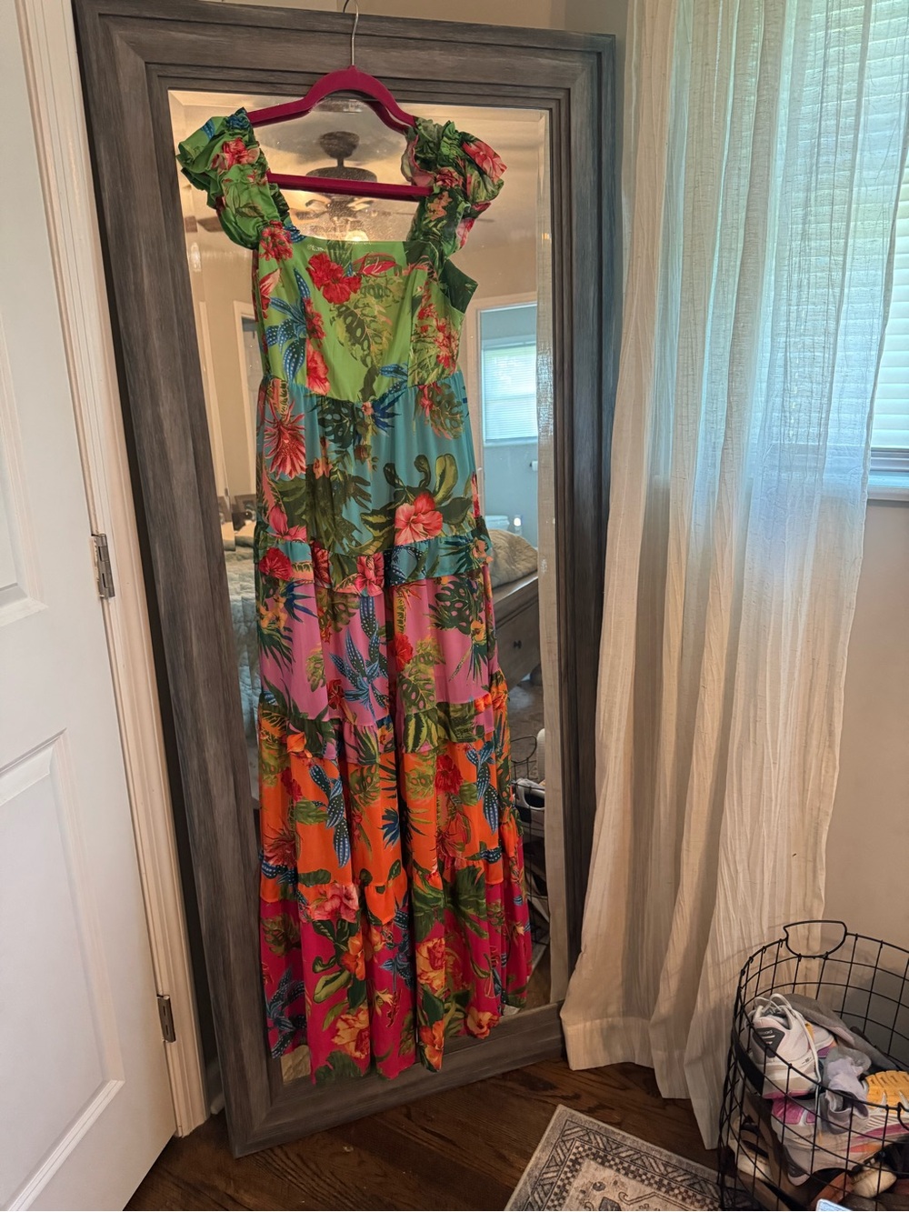 Baltic Born Floral Maxi Dress in Green, Pink, Orange
